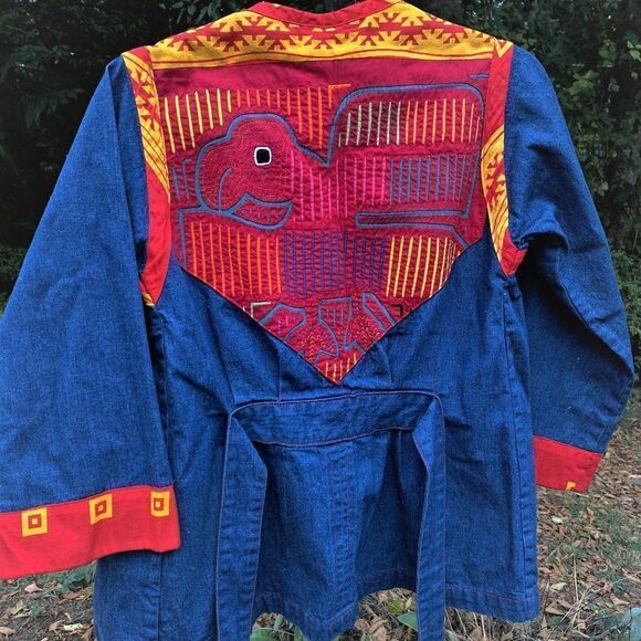 Crossroads MS Denim Cross Front Jacket Lagenlook Shacket - Picture 1 of 13